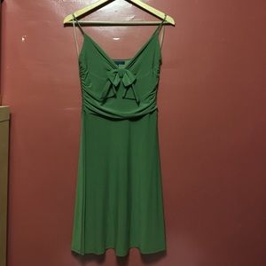 Green Stretch Spaghetti Strap Dress